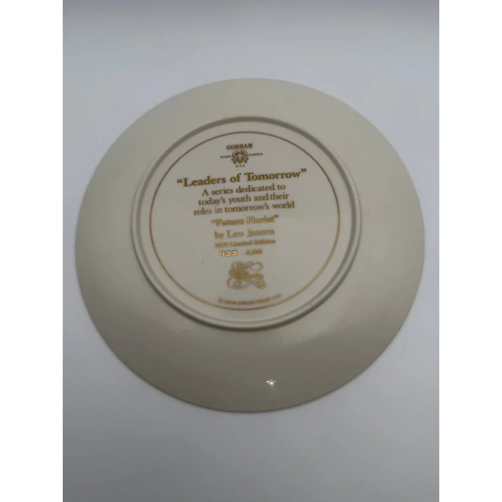 Gorham Leo Jansen Future Florist Collector Plate Leaders of Tomorrow 1982 T054